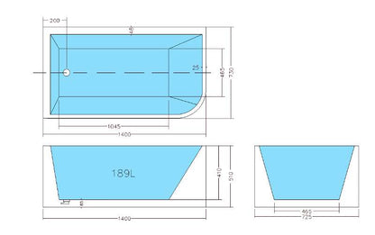 Madria Left Corner Bath 1300-1700mm