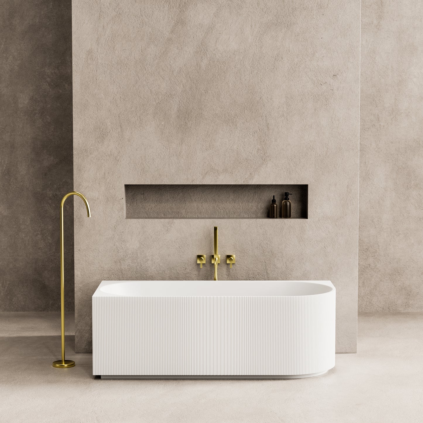 Capri Left Corner Fluted Bathtub CGV1700L