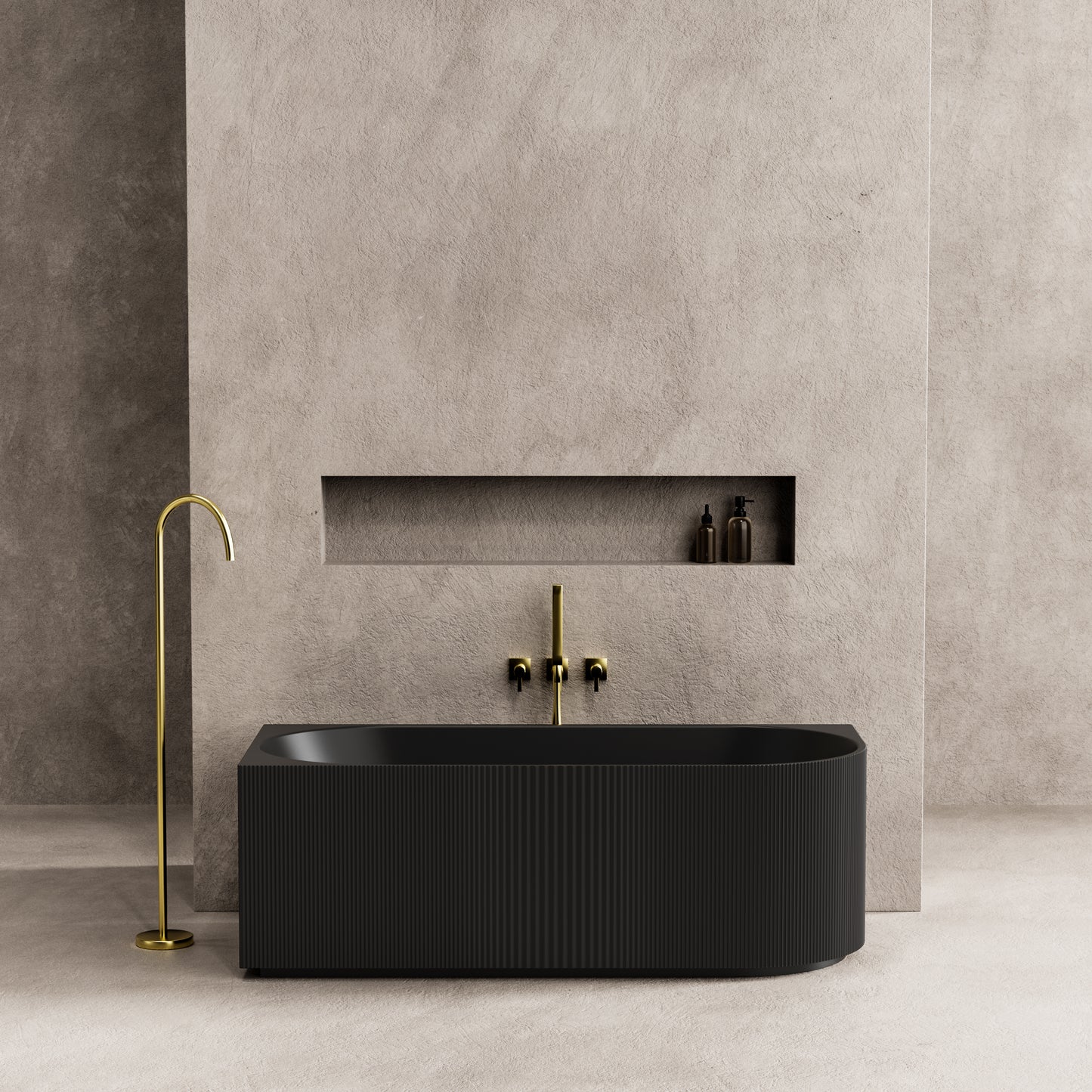 Capri Left Corner Fluted Bathtub CGV1700L