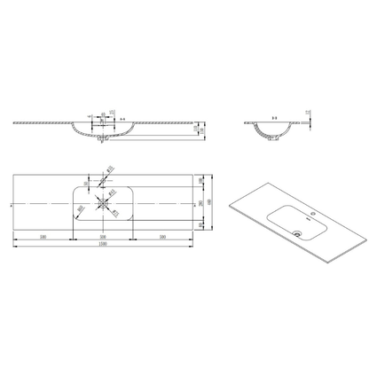 SOLID SURFACE TOP 600-1800mm
