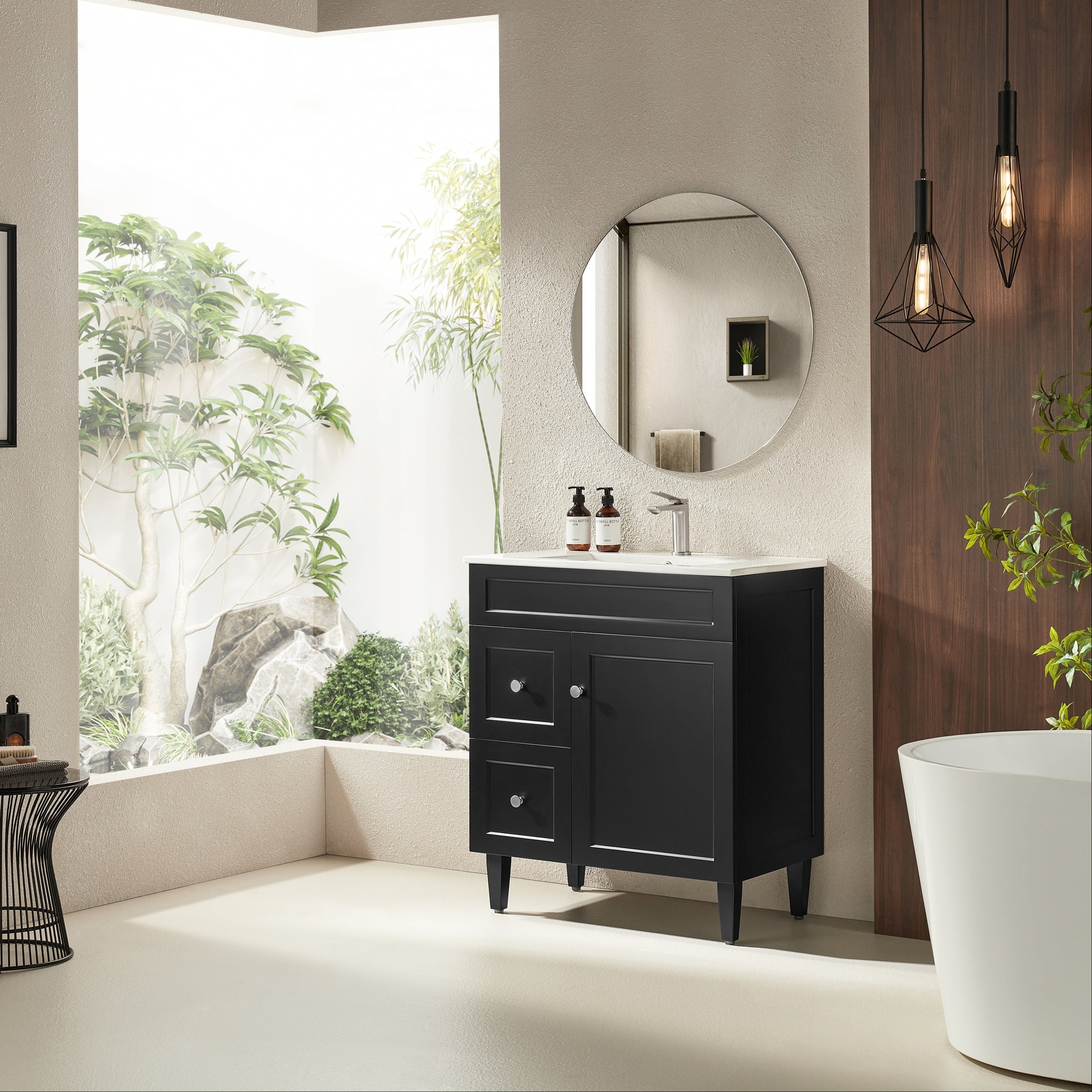 Ashford Floor Vanity 740*455*880mm Matte Black