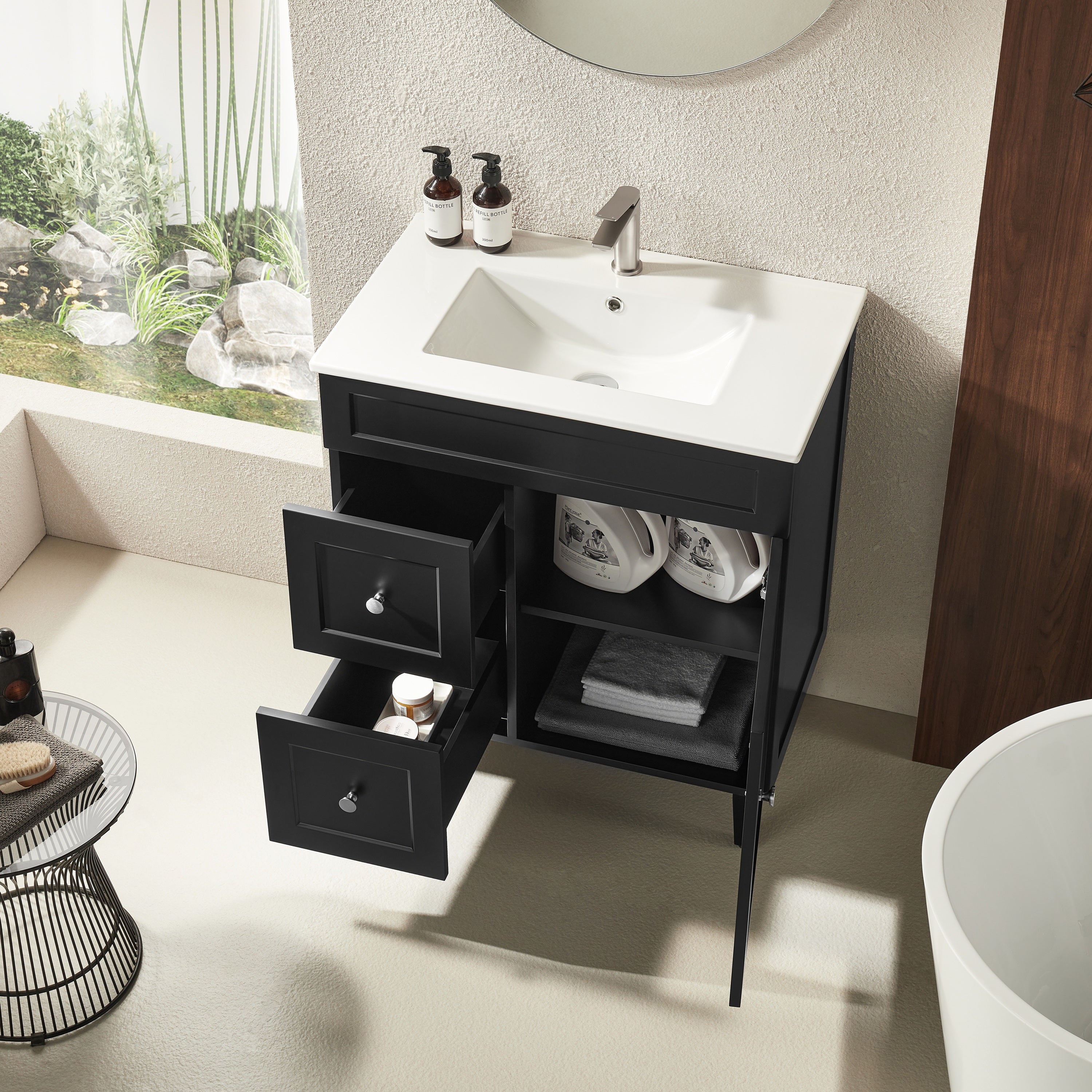 Ashford Floor Vanity 740*455*880mm Matte Black