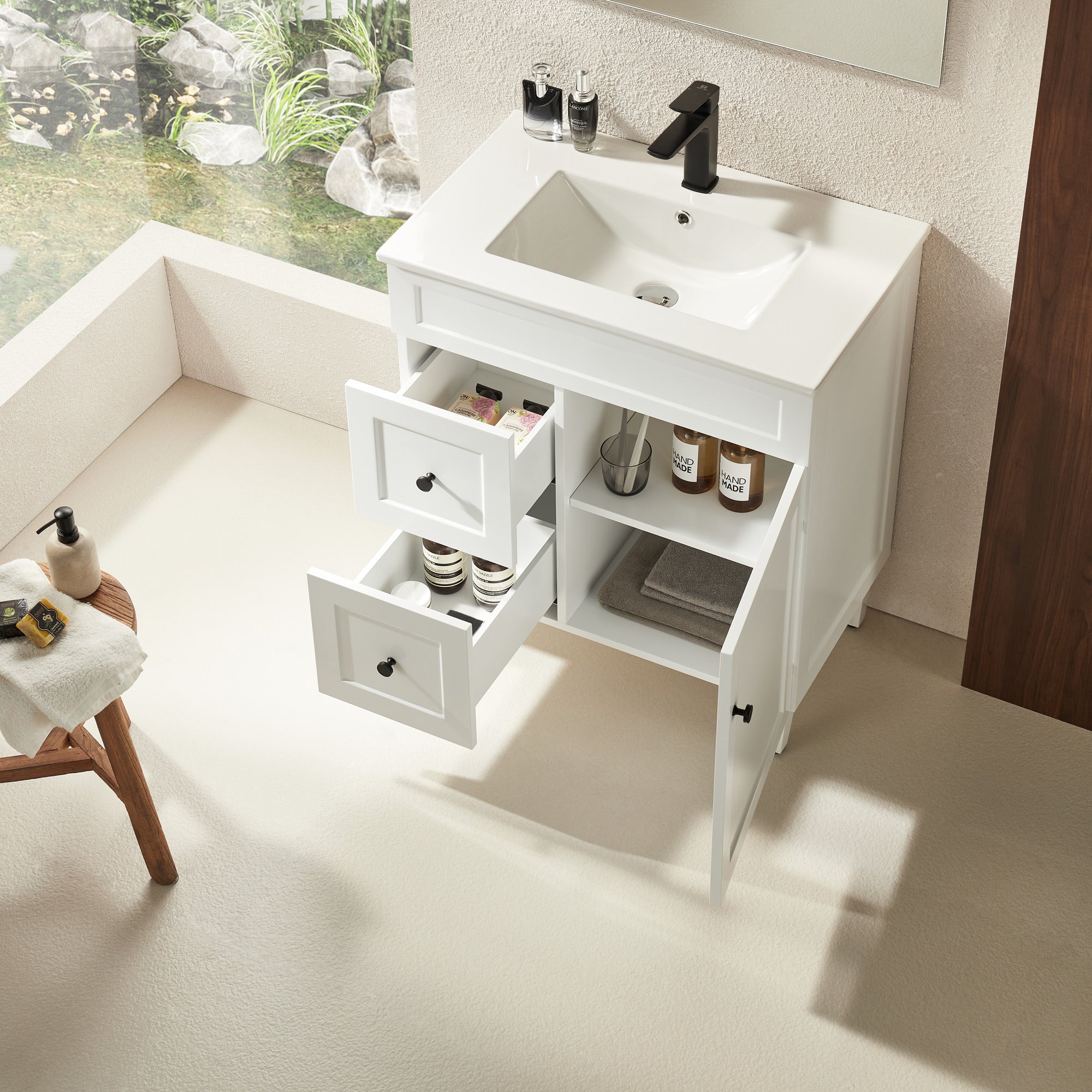 Ashford Floor Vanity 740*455*880mm Matte White