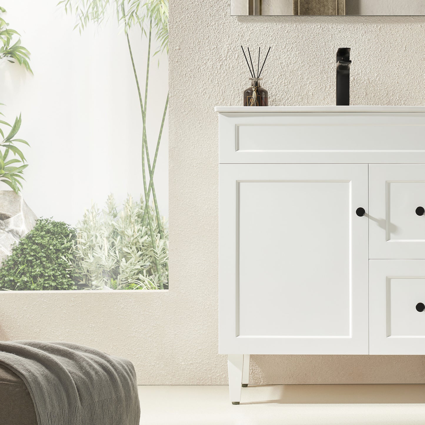 PVC 740mm X 455mm X 860mm Vanity Harrington CH74RL-MW