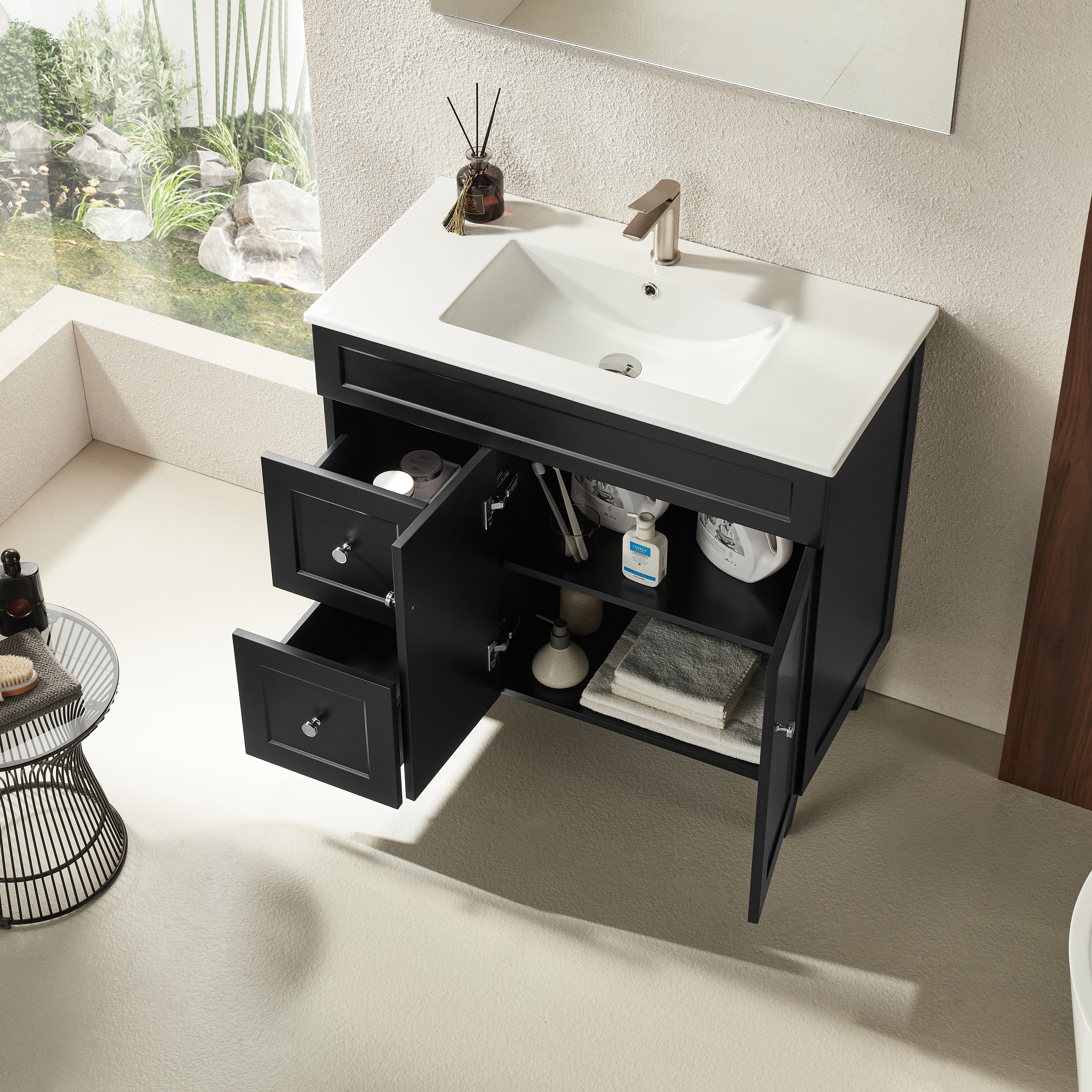 Ashford Floor Vanity 900*460*880mm Matte Black