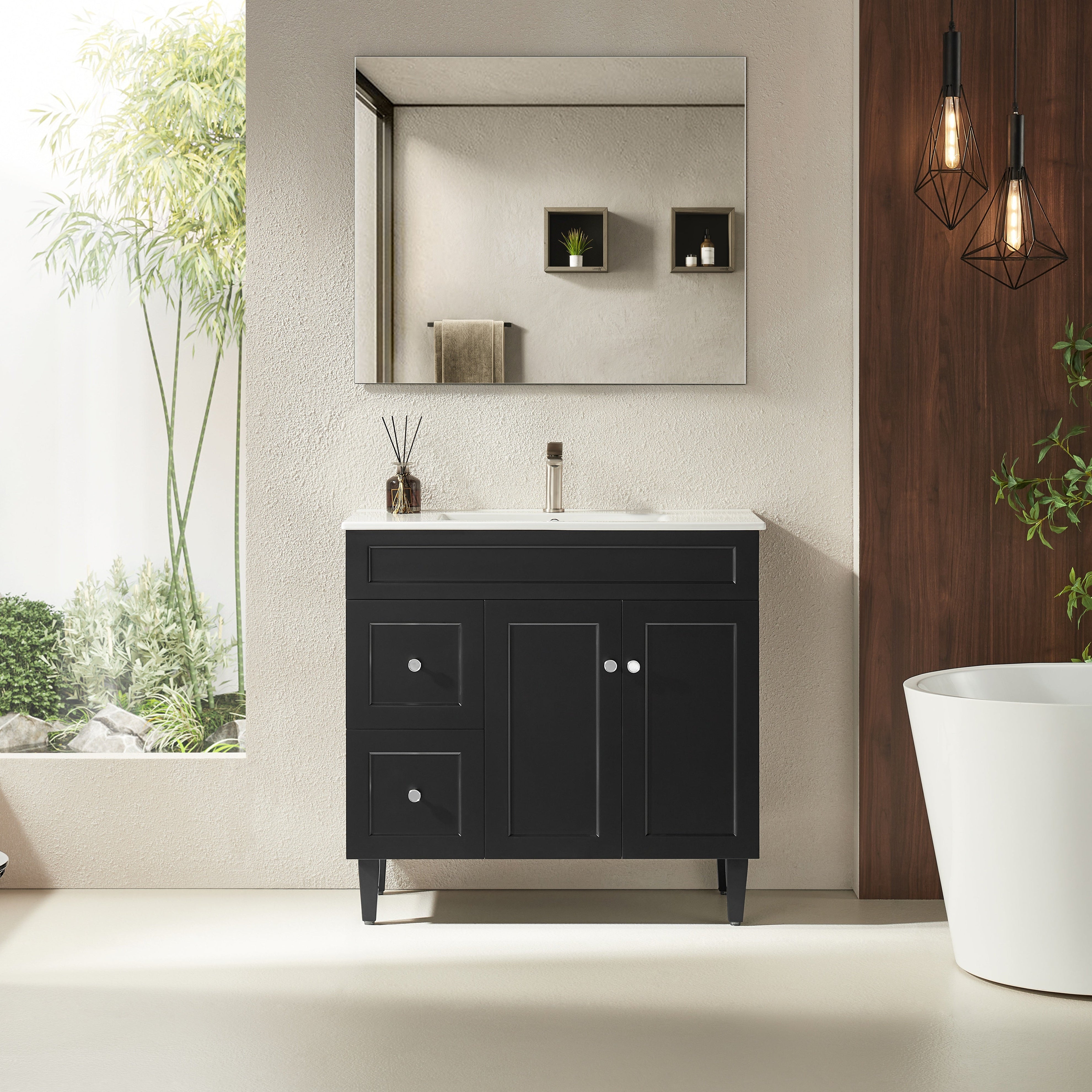 Ashford Floor Vanity 900*460*880mm Matte Black