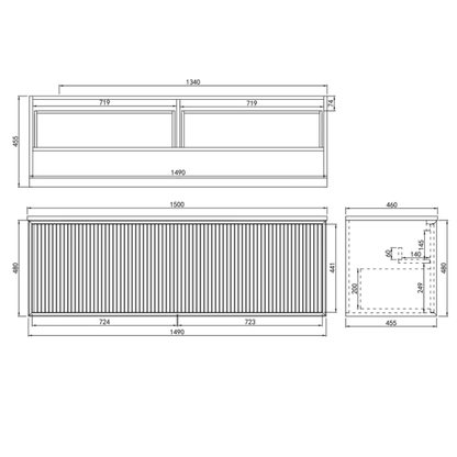 Driftwood Wall-Mounted Vanity 590-1490mm