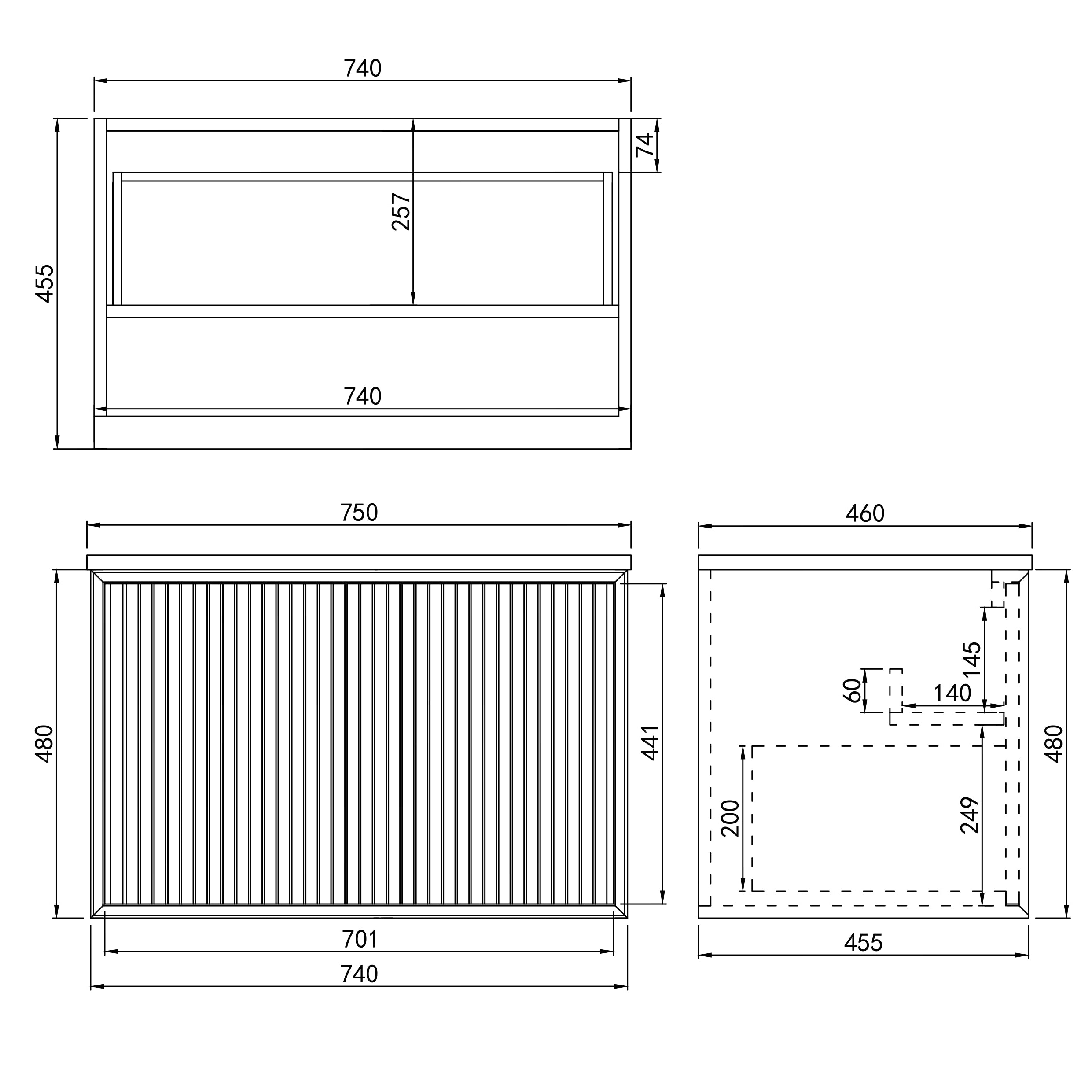 Flux Driftwood Wall-Mounted  Vanity 750*460*500mm