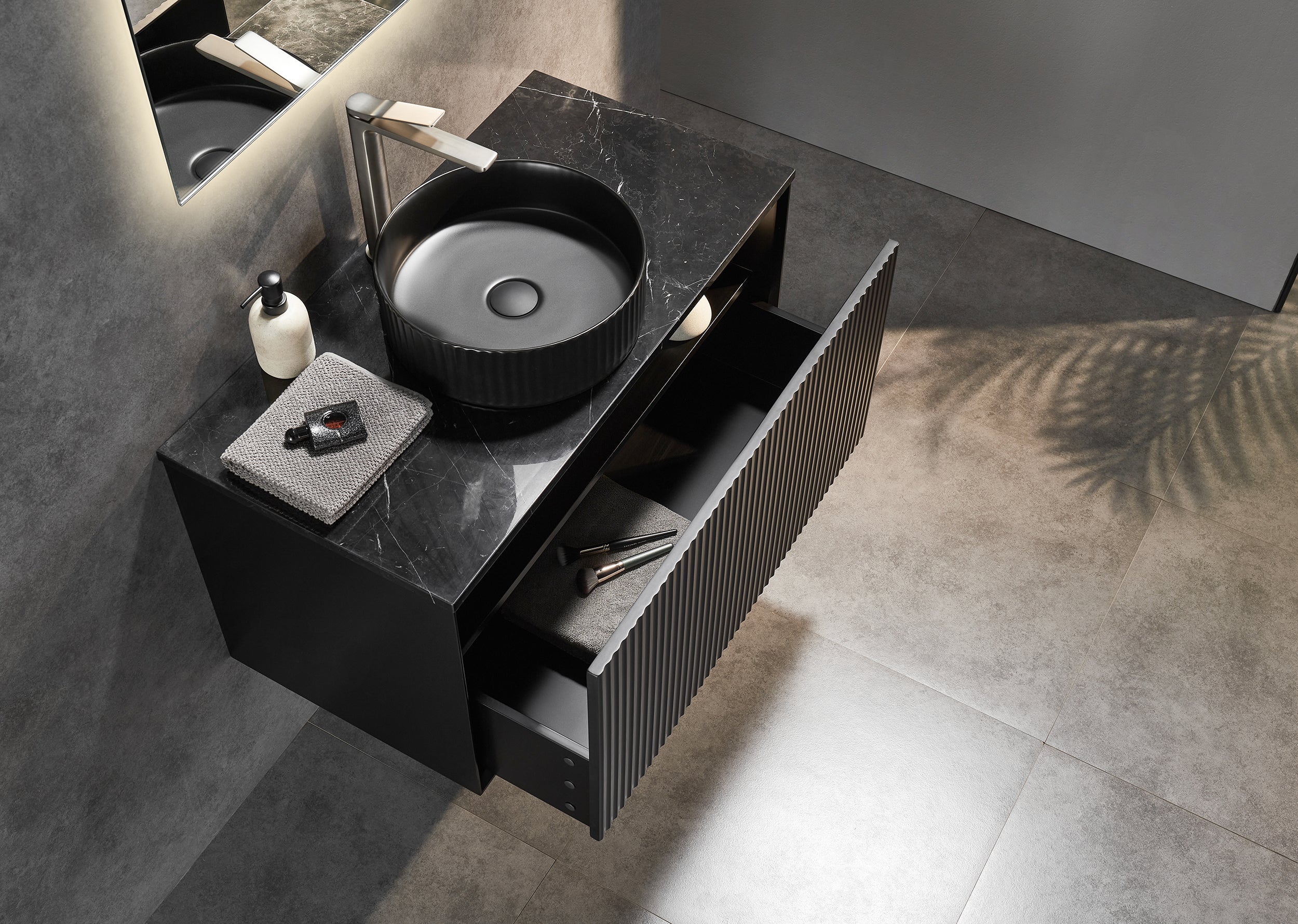 Ceto Kirribilli 890*455*480mm PVC Wall hung push open drawer vanity