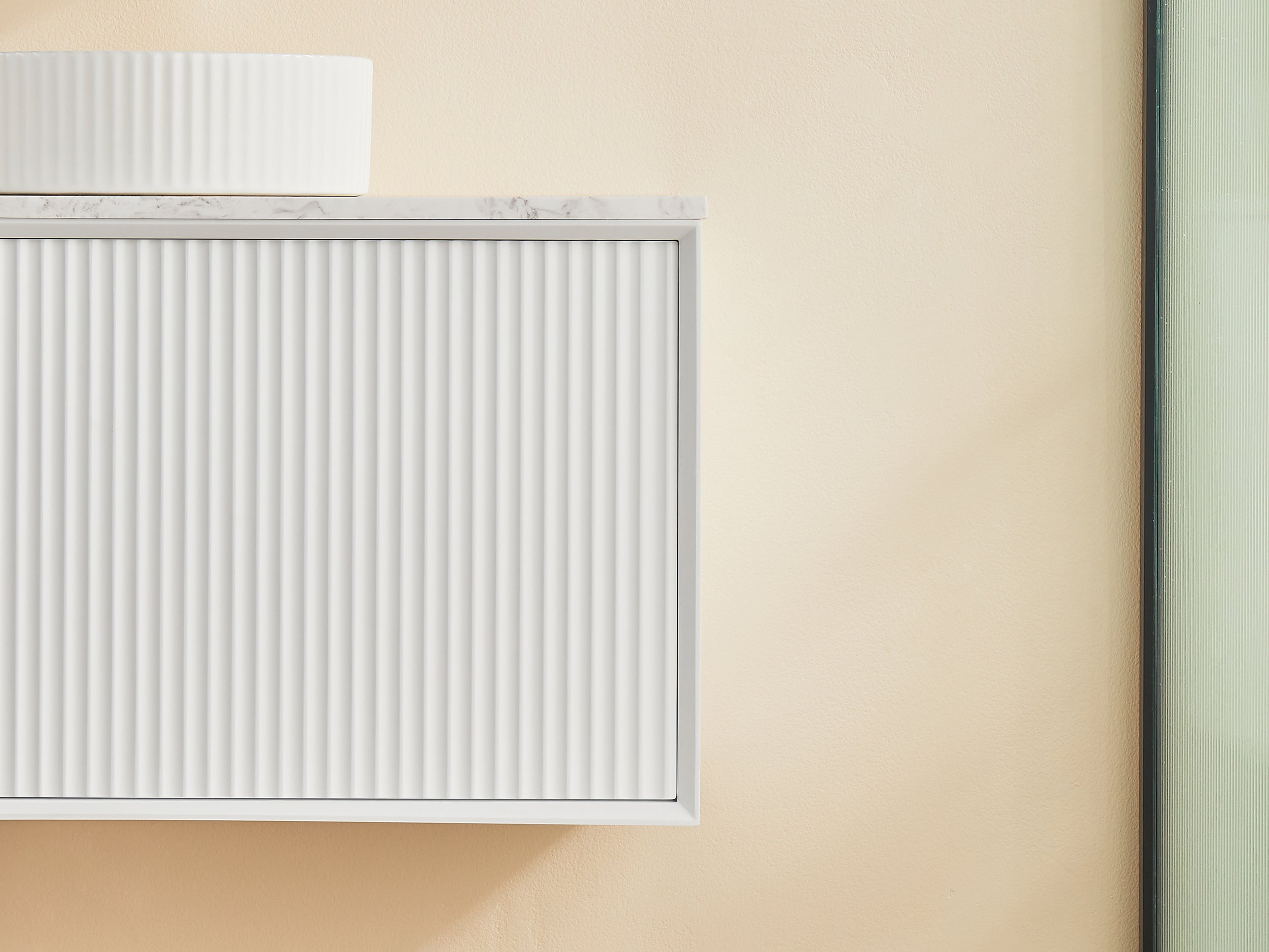 Ceto Kirribilli 890*455*480mm PVC Wall hung push open drawer vanity