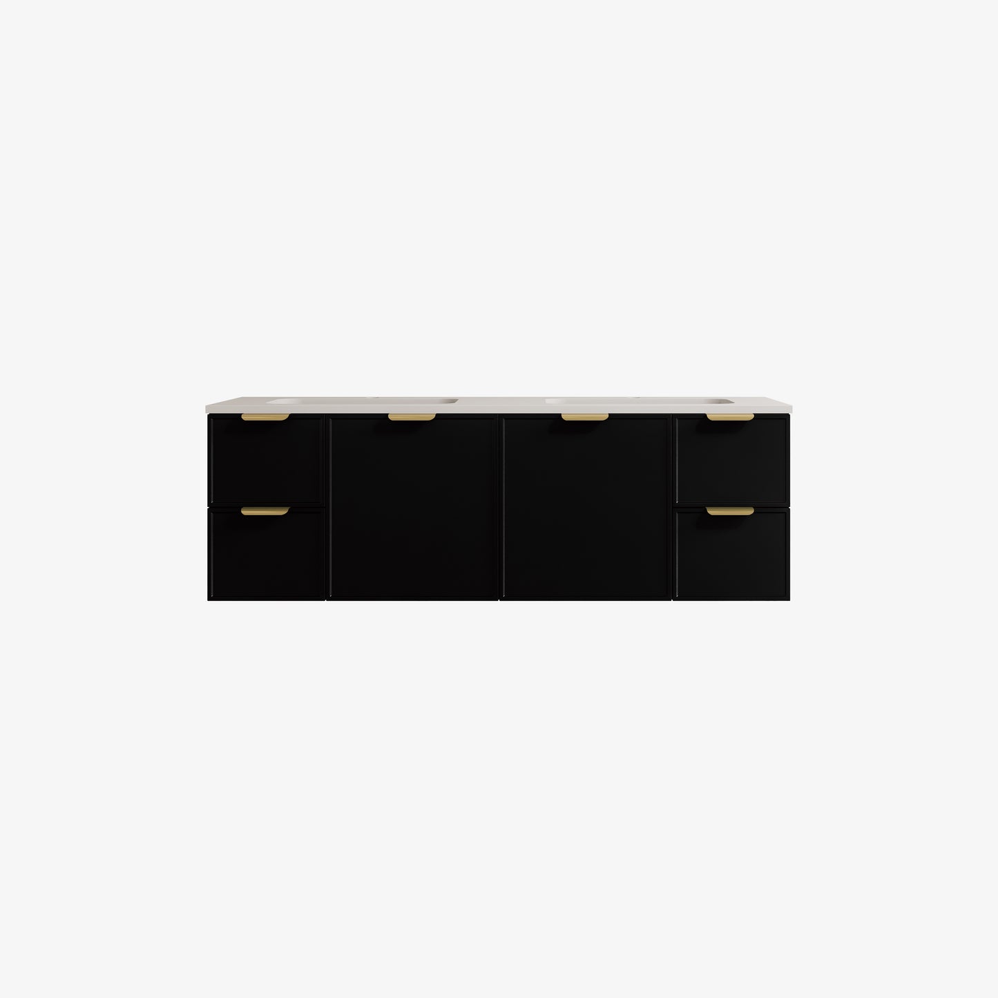 CETO Miami Wall Hung PVC Vanity with U shape soft closing drawers 600/750/900/1200SD/1500SD