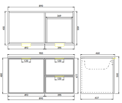 Vivid Pulse Wall-Mounted PVC Cabinet with Soft closing doors 600/750/900mm
