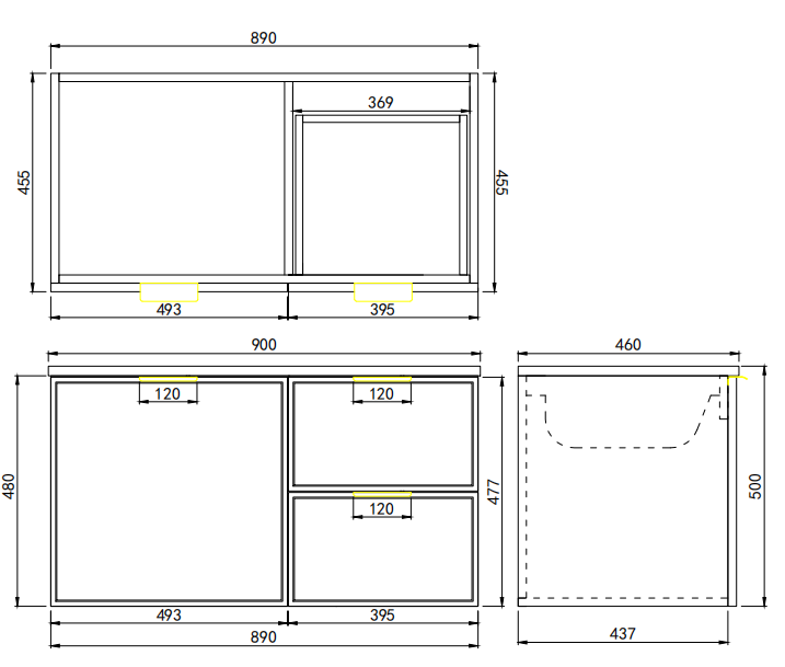 Vivid Pulse Wall-Mounted PVC Cabinet with Soft closing doors 600/750/900mm
