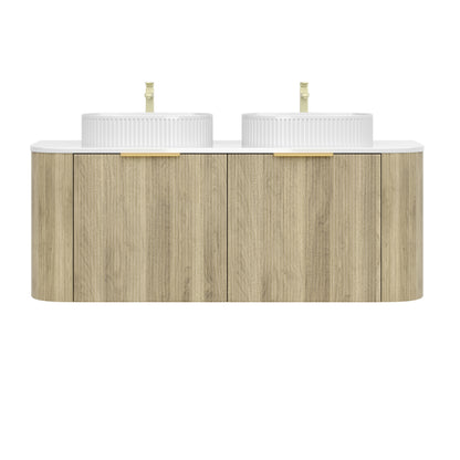 CETO Artis Wall-Hung PVC Fluted Curved Cabinet with Inner Drawers 1200/1500mm ARD1200W/1220/1500W/1550W-S-CO/PO/WAL