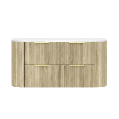 CETO Artis Wall-Hung PVC fluted Curved Cabinet with Soft-Close Drawers 1200-1500mm ART1200W /ART1220W /ART1500W /ART1550W-D-CO/PO/WAL