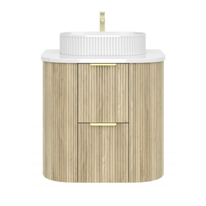 CETO Artis Wall-Hung PVC fluted Curved Cabinet with Soft-Close Drawers 600-900mm ART600W /ART750W /ART900W -D-CO/PO/WAL