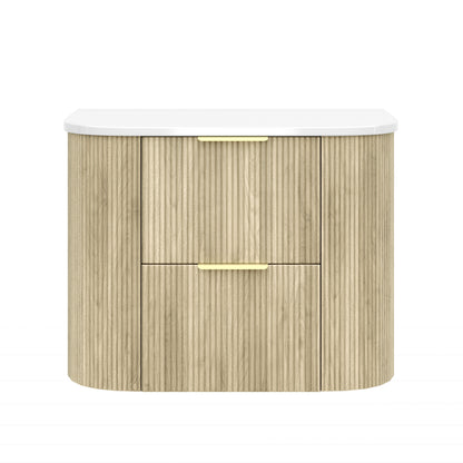 CETO Artis Wall-Hung PVC fluted Curved Cabinet with Soft-Close Drawers 600-900mm ART600W /ART750W /ART900W -D-CO/PO/WAL