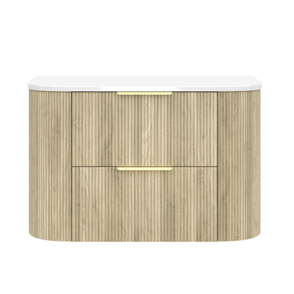 CETO Artis Wall-Hung PVC fluted Curved Cabinet with Soft-Close Drawers 600-900mm ART600W /ART750W /ART900W -D-CO/PO/WAL