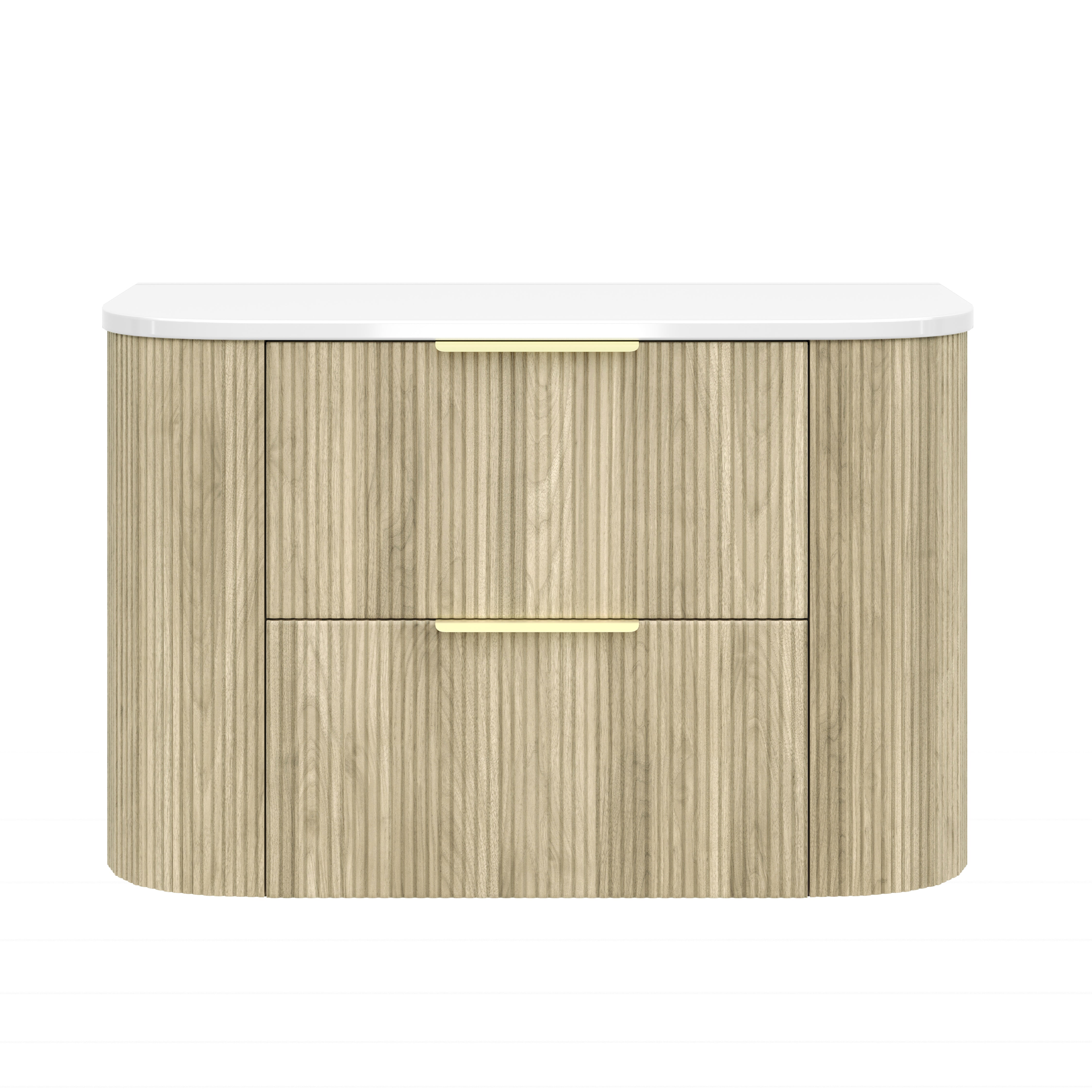 CETO Artis Wall-Hung PVC fluted Curved Cabinet with Soft-Close Drawers 600-900mm ART600W /ART750W /ART900W -D-CO/PO/WAL