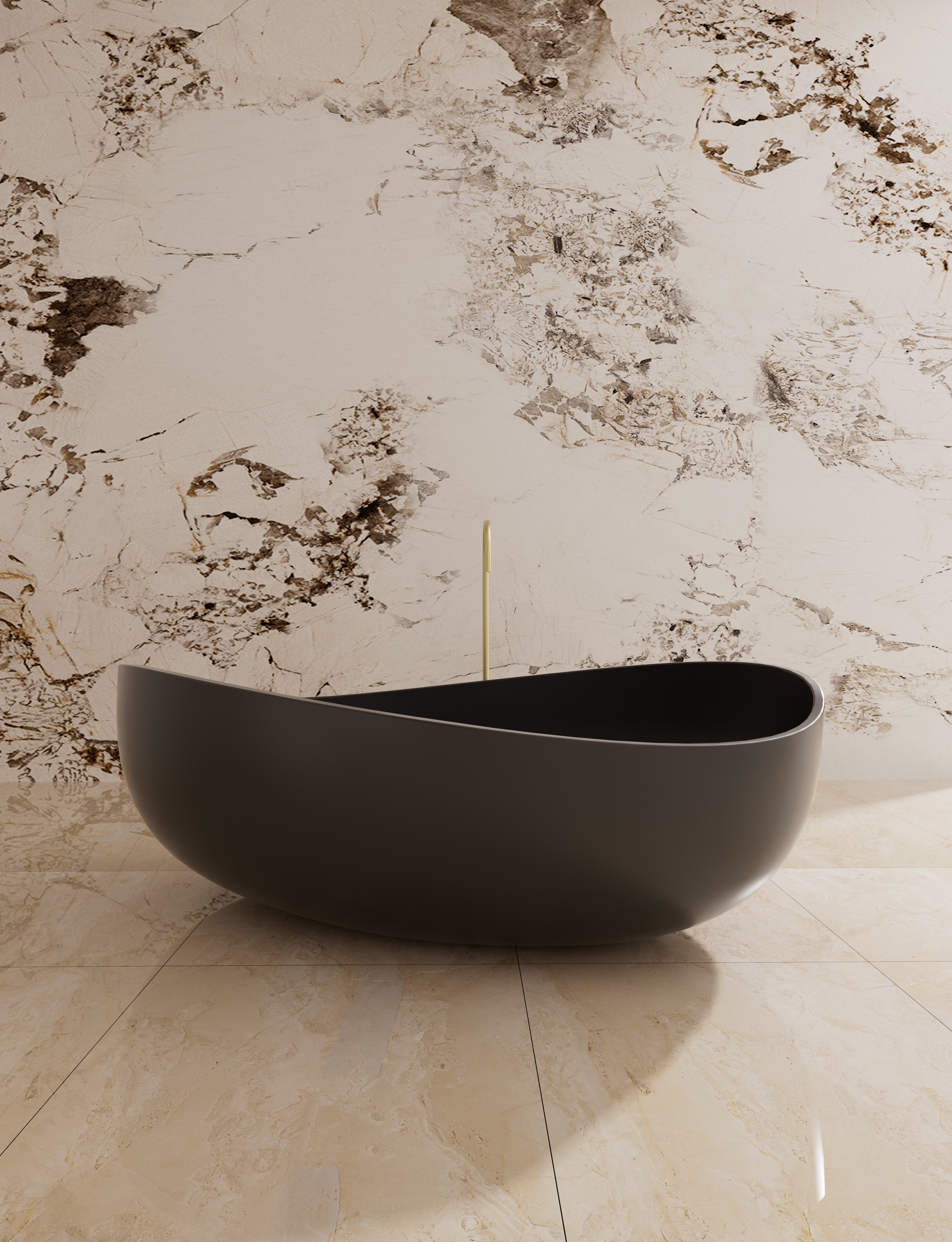 1800mm X1100 X 620mm Oval Surface Stone Bathtub Freestanding Waverly CWBT1800