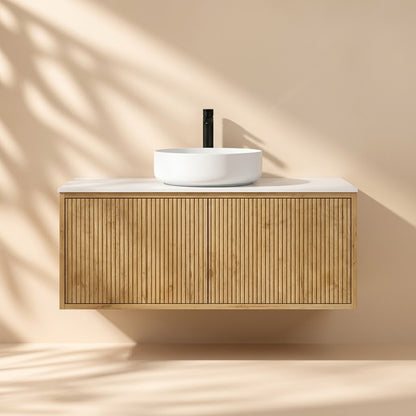 Cielo Standard Wall-Mounted Vanity 890*496*380mm Prime Oak(Left drawer)