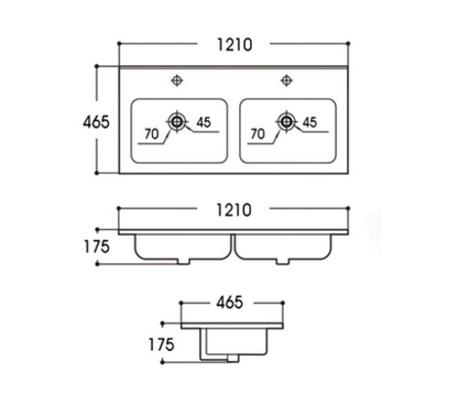 Vanity Top with Undermount Basin For Bathroom 610-1210mm