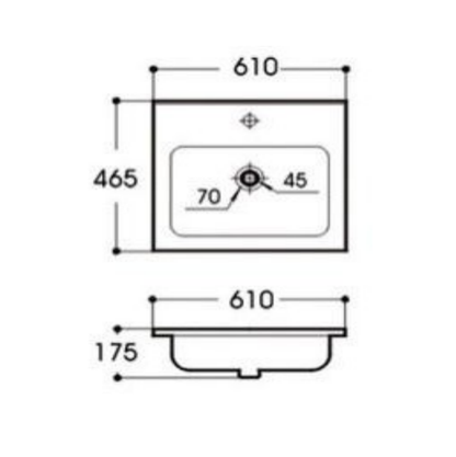 Vanity Top with Undermount Basin For Bathroom 610-1210mm
