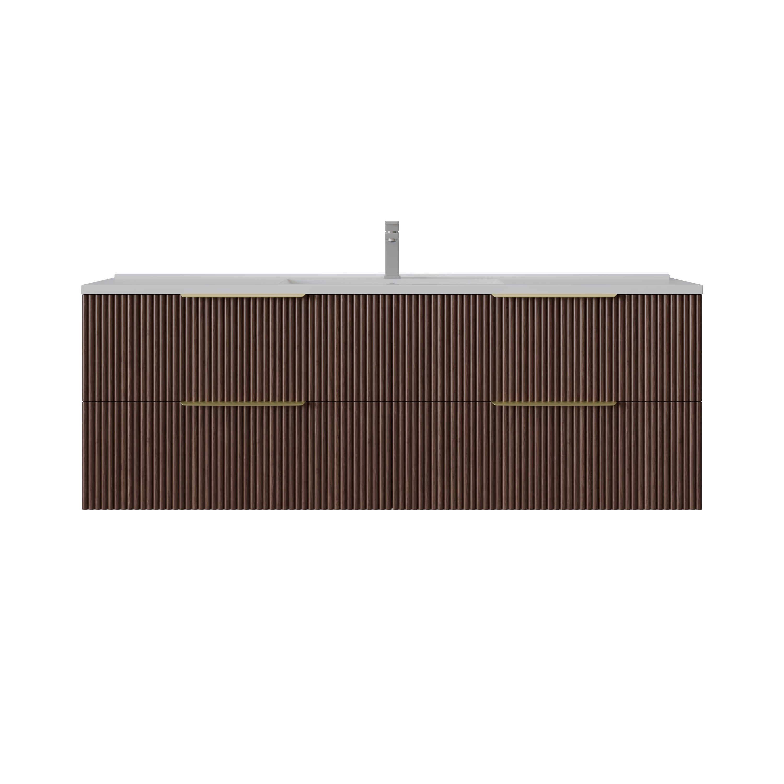 VITO EDINA Fluted Wall Hung PVC Cabinet with Soft closing drawers 590-1490mm