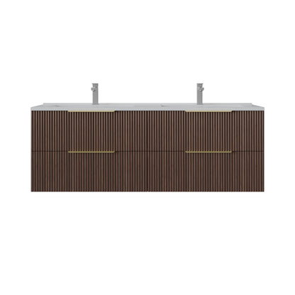 VITO EDINA Fluted Wall Hung PVC Cabinet with Soft closing drawers 590-1490mm