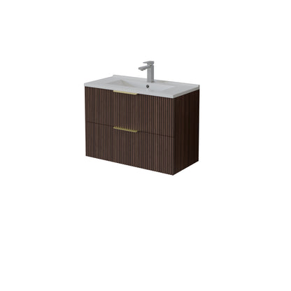 VITO EDINA Fluted Wall Hung PVC Cabinet with Soft closing drawers 590-1490mm