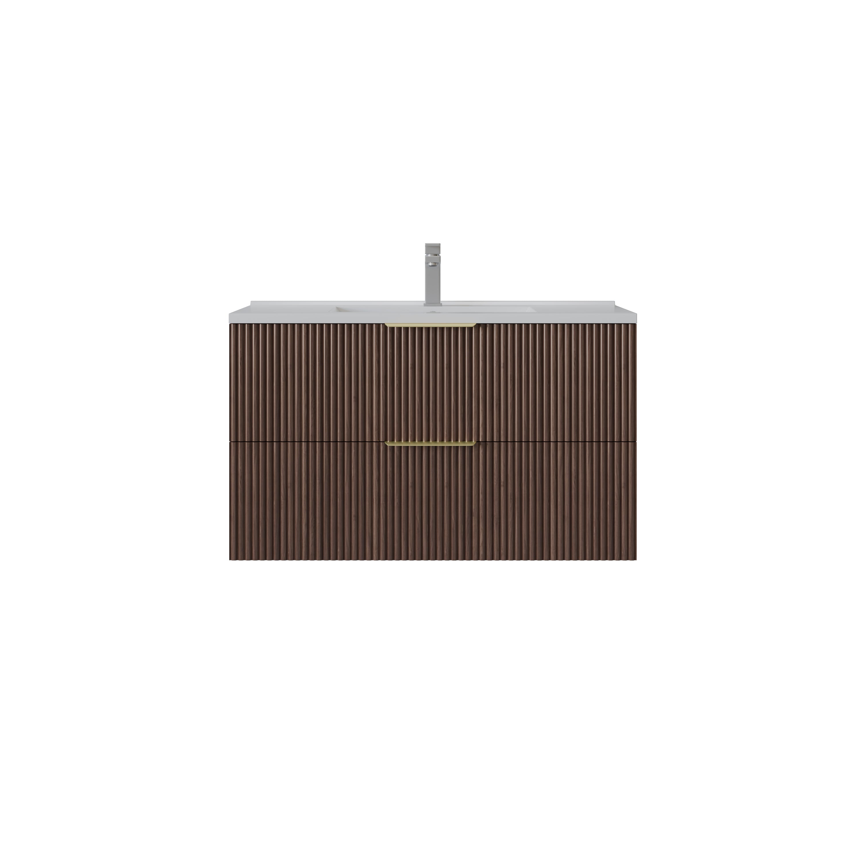 VITO EDINA Fluted Wall Hung PVC Cabinet with Soft closing drawers 590-1490mm