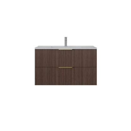 VITO EDINA Fluted Wall Hung PVC Cabinet with Soft closing drawers 590-1490mm