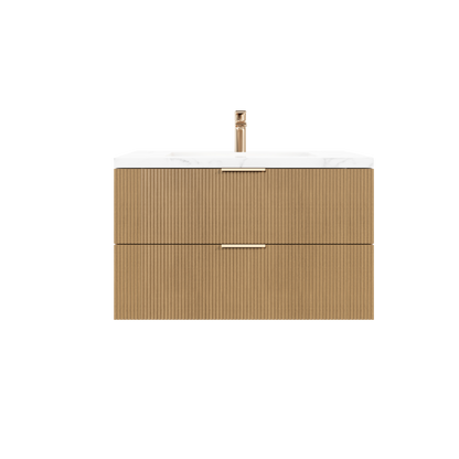 Axiom Haven Fluted Wall-Mounted  PVC Cabinet with Soft closing drawers 590-1490mm