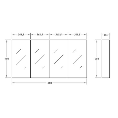 PVC Shaving Cabinet – Moisture-Resistant Bathroom Storage 600–1500mm