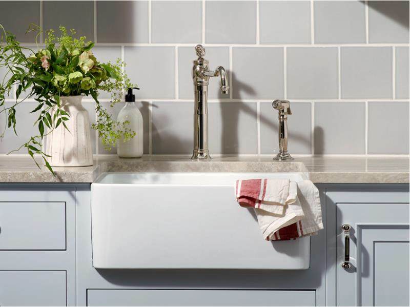 600*451*253mm Chelsea Fireclay Farmhouse Sink FCS600GW/MB