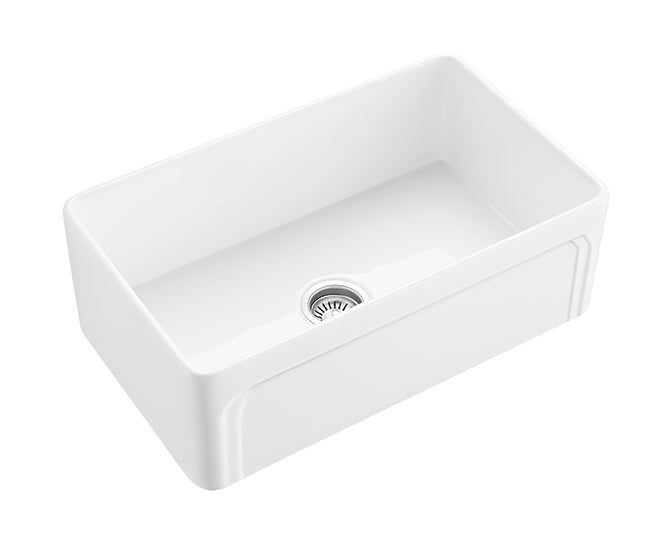 758*453*254mm Kensington Fireclay Farmhouse Sink FCS758GW/MB