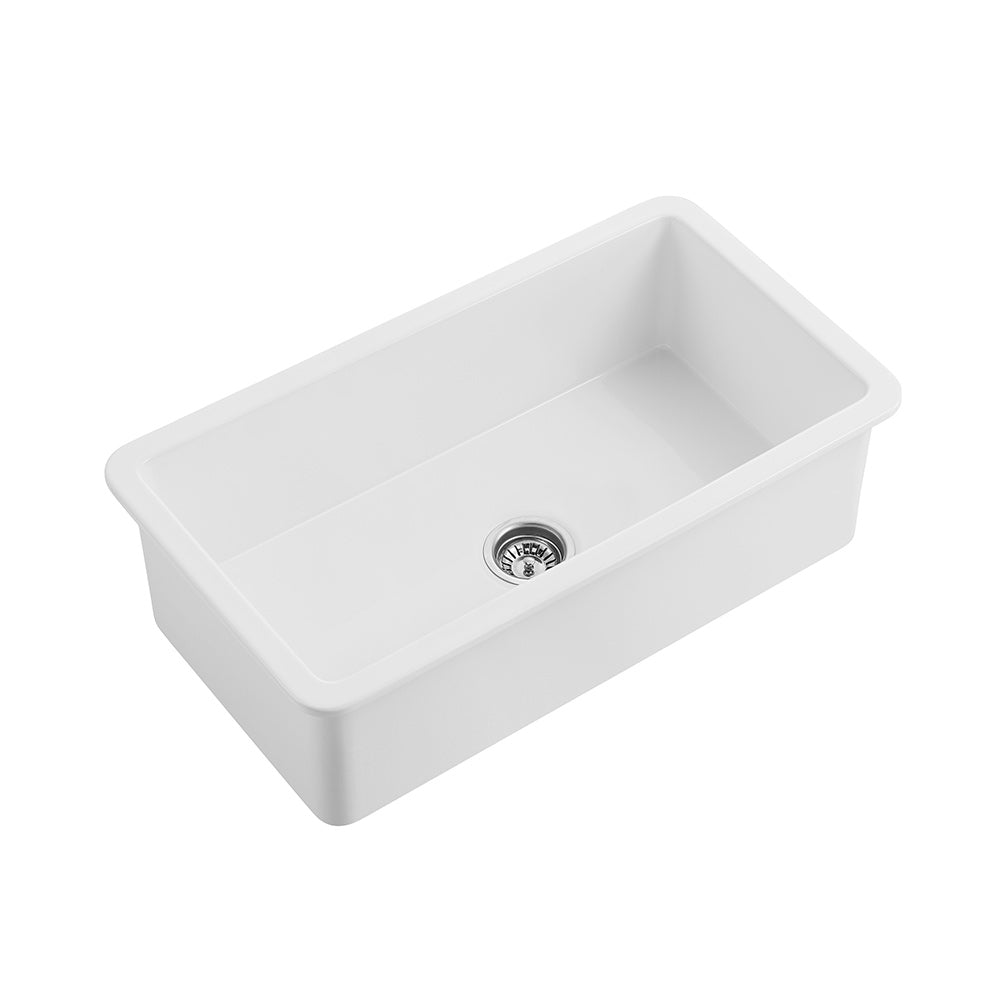 457-810mm Camden Fireclay Square insert/undermound Sink FCS457GW/MB FCS677GW/MB FCS810GW/MB