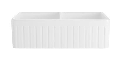 838*457*255mm Greenwich Fireclay Farmhouse Double Sink FCS828-D-GW/MB