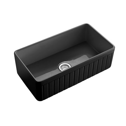 838*456*252mm Greenwich Fireclay Farmhouse Single Sink FCS828GW/MB