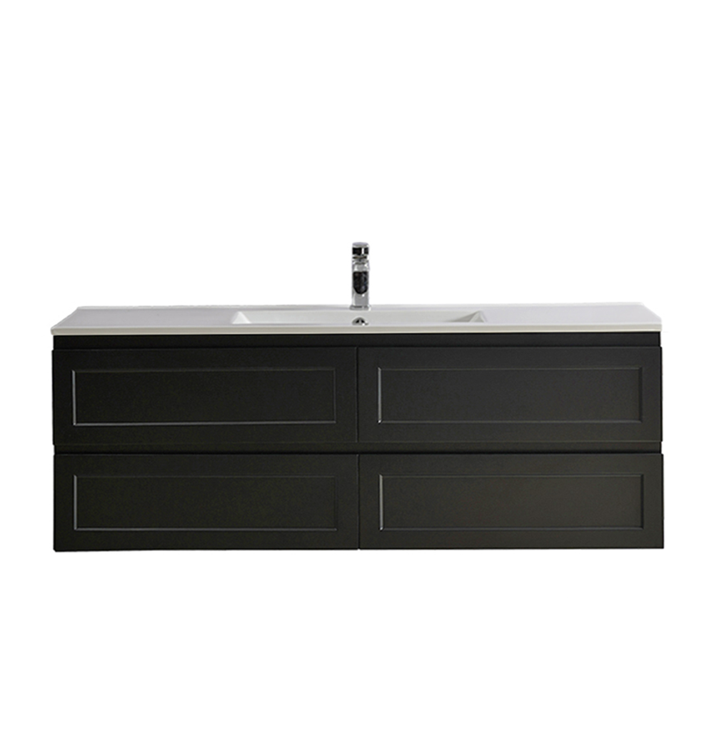 1500mm Fremantle Matte Black vanity FMB1500WH Cabinet ONLY