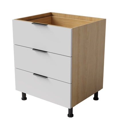 3-Drawer Floor Kitchen Cabinet - Cabinet Only, No Door Panel