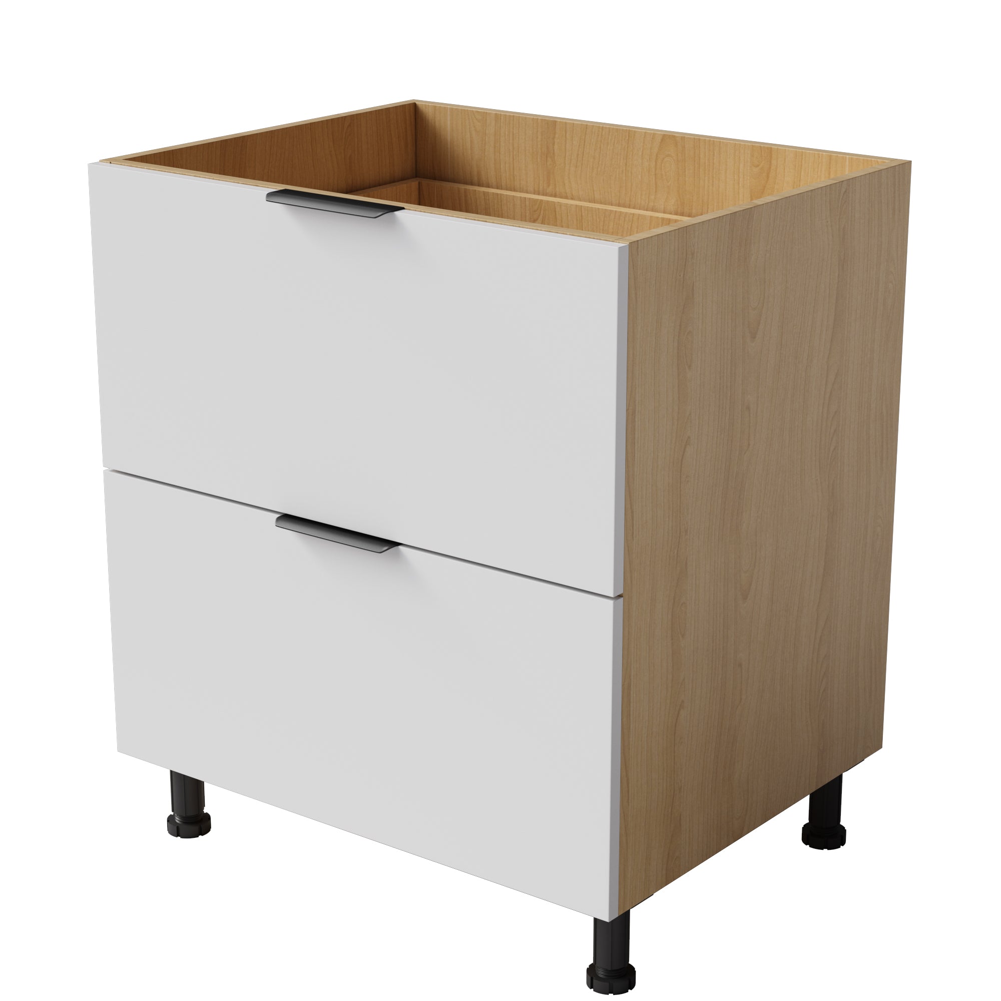 2-Drawer Floor Kitchen Cabinet - Cabinet Only, No Door Panel