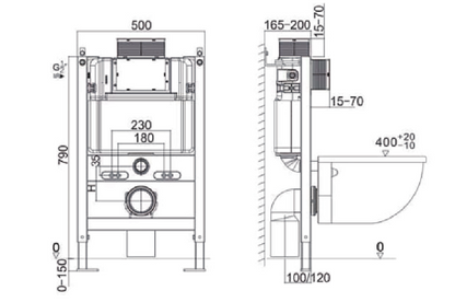 Frame low height In-wall Cistern