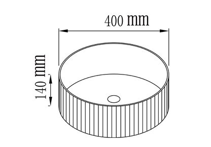 VITO Geneva Fluted Round Premium Ceramic Above-Counter Basin 400*400*125mm