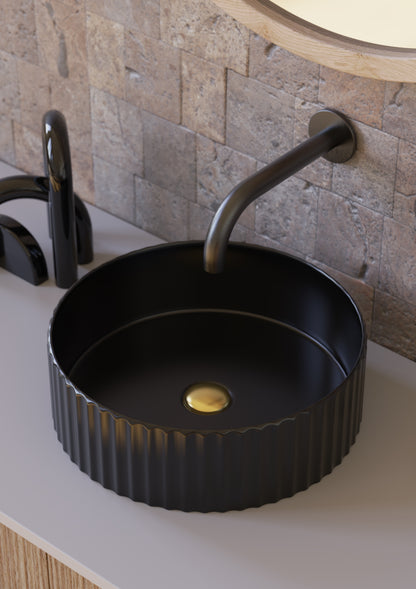 VITO Geneva Fluted Round Premium Ceramic Above-Counter Basin 400*400*125mm