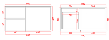 Vivid Pulse Wall-Mounted PVC Cabinet 890*455*480mm