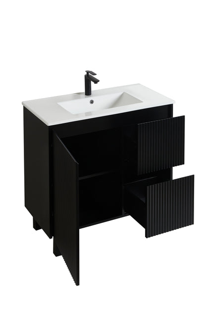 900mm Brighton Floor Standing Vanity Matte Black  CB94RL-MB Cabinet ONLY