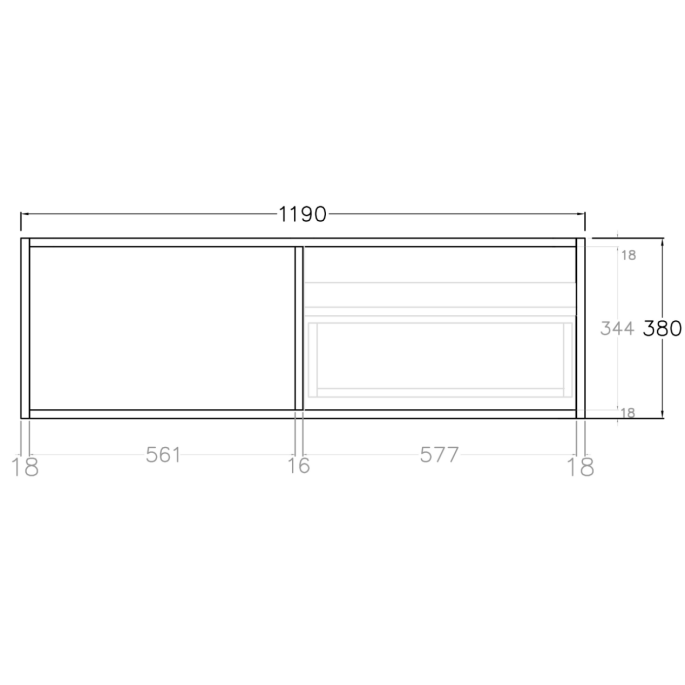 Bellevue Mini Wall-Mounted Vanity 1190*386*380mm/1490*386*380mm