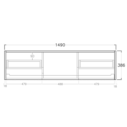 Bellevue Mini Wall-Mounted Vanity 1190*386*380mm/1490*386*380mm