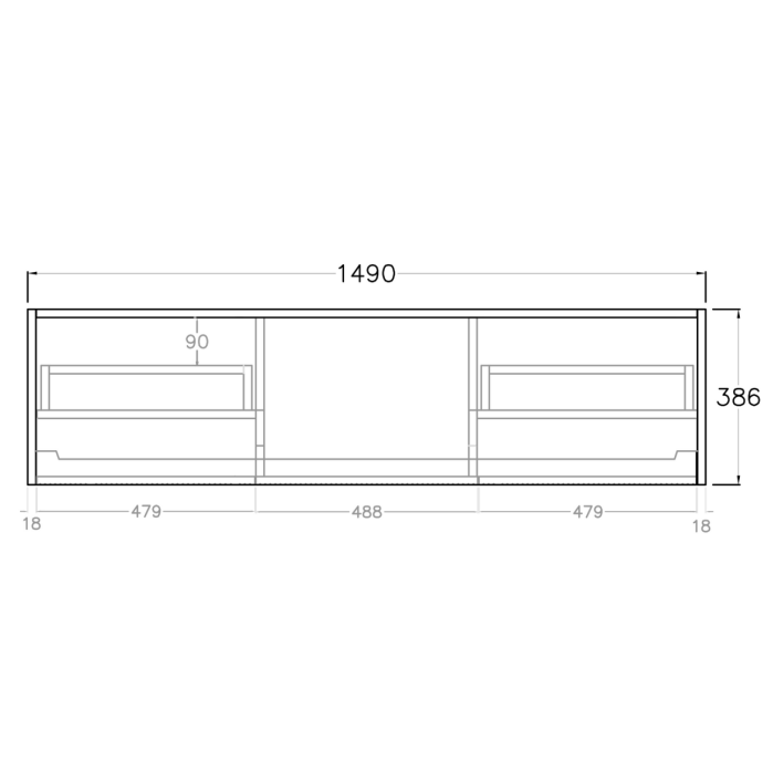 Bellevue Mini Wall-Mounted Vanity 1190*386*380mm/1490*386*380mm